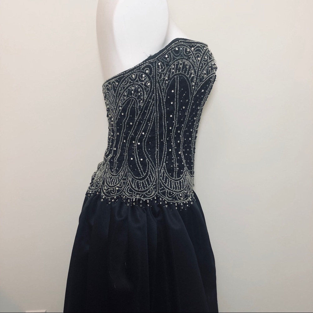 Jovani Black Beaded Strapless Prom Gown - Picture 5 of 7